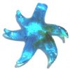 1 42mm Aqua with Green Foil Lampwork Starfish Pendant